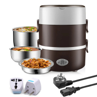 220V EU Plug Electric Heating Lunch  Mini Steamer Cooking Rice Cooker Home School Office Meal Food Warmer Container Heater