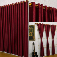 Gorden embos merah maroon model smokring 10 gorden embos Jendela Kain