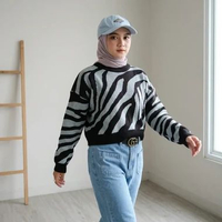 ZEBRA CROP KNIT / SWEATER RAJUT PREMIUM / BLOUSE WANITA ZEBRA Denim