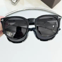 tom ford rectangle sunglasses women men brand designer black leopard trendy beach glasses festival oculos de sol feminino