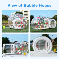 8.2/10/11.5ft Inflatable Clear Bubble Bounce House With Air Blower Dome Camping Tent Trampoline castle Kids toy Event Rental