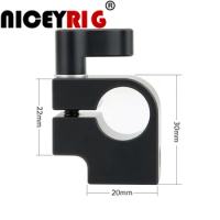 NICEYRIG 15mm Rod Clamp 15mm Camera Rig Rod Rail Clamp 1/4" Screw DSLR Camera Rig Aluminum Alloy Mini Cheese Plate Rod Stand