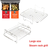 2 Pcs Air Fryer Rack For Double Basket Air Fryers Compatible With DZ401 Double Basket Air Fryers Accessories