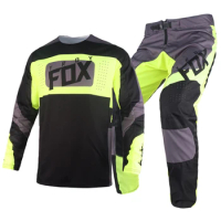 2022 Motocross 360 Mirer Gear Set Combo Jersey Pants Mens ATV UTV Downhill Bike Offroad Kits Moto Adult Black Yellow Suit