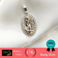 Liontin Permata Bunda Maria Emas Putih 17k