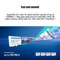 SAMSUNG Micro SD Memory Card EVO+ 128GB 100MB/s SDXC C10 U3 UHS-I MicroSD TF Card EVO Plus 256GB Class 10 Grade 3 100% Original