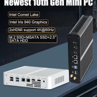 Eglobal Intel Core I7 1065G7 Cooling FAN Mini PC 64GB DDR4 M.2 NVME SSD Windows 10 pro Gaming Computer Desktop 4K 2HDMI 2Lan SD