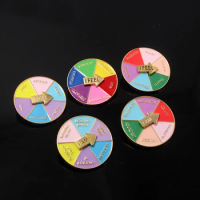 Spinning Color Enamel Mood Pin Novelty Rotatable Palette Brooch Color Wheel Badge for Backpacks Aesthetic Jackets Accessories
