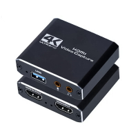 【易控王】HDMI轉USB2.0擷取盒 擷取卡 輸入4K 輸出1080P 支援環出+3.5mm (40-195-03)