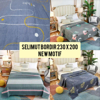 Selimut kain katun / bed cover tipis ukuran 230 x 200 (  Super king size )