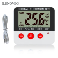 Digital Freezer/Fridge Thermometer with Magnet and Stander Digital Freezer Thermometer with LED Alarm Indicator Max/Min Memory F