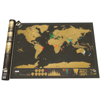 JCorn_Scratch Off Large Deluxe World Map - Personalized Travel Wall Map Stationery