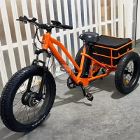 3 Wheel Fat Tire Adult Bike 4.0 Fat Tire Electric Outdoor Recumbent Tricycle Mountain Climbing Delivery Bike