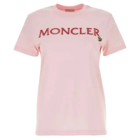 【MONCLER】女款 胸前刺繡英文名&amp;品牌LOGO 短袖T恤-粉色(XS號、S號、M號、L號)