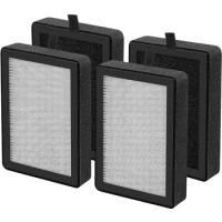4 Pack LV-H128 Filter Compatible with LEVOIT LV-H13EU/PUURVSAS (HM669A)/ROVACS (RV60) Air Purifier H13 True HEPA Filters