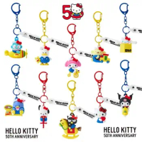 Hangyodon Cinnamoroll Kuromi Pompompurin Hello Kitty Pochacco Mymelody Keroppi Sanrio 50Th Anniversary Figurine Keychain Pendant