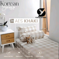 sprei Korean kotak aesthetic / sprei Emily khaky / seprei halus adem / sprei kotak emily / sprei kot