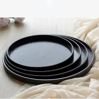 Round Solid Wooden Tea Table Tray Coffee Snack Food Meals Chinese Tea Serving Tray Rectangular Traditional Bamboo Kung Fu Tray