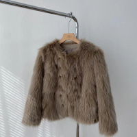 Winter Fox Fur Young Fur Furry Coat for Women
