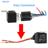 รีเลย์รถยนต์ Mchy> 12v 5pin 40A กันน้ำ พร้อมซ็อกเก็ตรีเลย์ เข้ากันได้กับอุปกรณ์ 12v