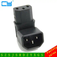 IEC C14 Male plug to Down Right Angled 90 Degree iec angle IEC C13 Female socket Power Extension Adapter connector adaptor