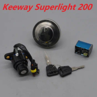 Motorcycle Lgnition Key Switch Fuel Tank Lock For Benelli QJIANG Keeway Superlight 200 202 QJ200-2H Vintage Chopper Accessories