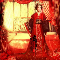Chinese Traditional Wedding Dress Red Wedding Costume for Bride TV Play Great Empress of Han Dynasty Women's Costume