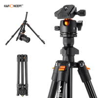 K&amp;F CONCEPT Camera Tripod Stand Aluminum Alloy 160cm 8kg Payload Low Angle Photography Tripod Carrying Bag for DSLR Cameras