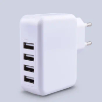 100PCS USB 4-Ports EU AC Charger Power Adapter 5V 4.1A Multi-function Travel Home Wall Charging Adaptor For iPhone iPad Samsung