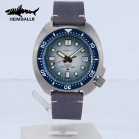 Heimdallr Turtle Diver Mens Watch Titanium Case Sapphire 200M Waterproof NH35 Luminous Automatic Date Mechanical Wristwatches