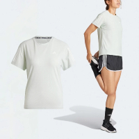 【adidas 愛迪達】短袖 Own The Run Tee 女款 綠 白 吸濕 排汗 反光 運動 短T 愛迪達(IN1593)