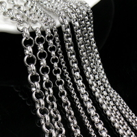 不銹鋼珍珠鏈條 圓珍珠方形鏈DIY手工項鏈嘻哈服飾半成品箱包材料