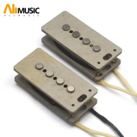 Alnico 5 Pickup 4 String Bass Pickup High Output-11.5K for P Bass With Grey Fiber Bobbin and Brown Enamelled Wire Black/White