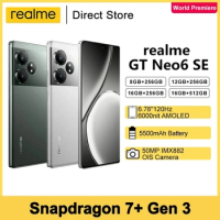 realme GT Neo6 SE 5G Mobile Phones NFC 50MP Snapdargon 7 Plus Gen 3 6.78" 120Hz 6000nitAMOLED 5500mAh 100W Charger