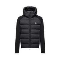 Moncler Padded Polartec Zip-Up Hoodie Black
