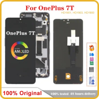 100% Original 6.55" LCD For OnePlus 7T AMOLED Display Touch Screen Digitizer Assembly For 1+ 7T Replacement