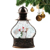 Christmas Snow Lantern Rotating Led Snow Globe Rotating Christmas Snowglobes Lights Holiday Snow Globe Lantern Ornament For