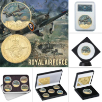 WR Royal Air Force 100th Anniversary Gold Collectible Coins Set Box British Army Commemorative Coin Gifts for Men Dropshipping