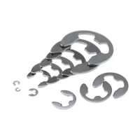 10PCS M9 M10 M12 M15 M16 GB896 304 Stainless Steel Circlip Sack Retainer E-type Buckle-shaped Split Washers Snap Ring