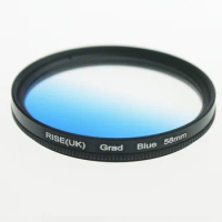 NEW RISE(UK) 58mm Rotating Grad Graduated Blue Color Lens Filter for Canon EOS 700D 600D 550D Nikon DSLR SLR Camera