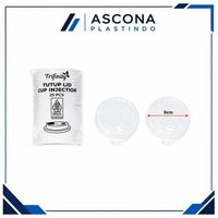 TRIFINITY Tutup Cup Plastik 90mm Transparan Tutup Gelas Minuman Cup Injection Isi 25pcs