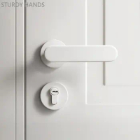 White Zinc Alloy Bedroom Door Lock High Grade Mute Security Door Lock Indoor Universal Deadbolt Lockset Home Hardware Fitting