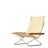 Modern Minimalist Folding Lounge Chair Balcony Family Outdoor Camping Portable Lounge Chair Canvas Leisure Chair With Pedal