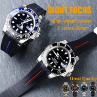 20mm Curved End Watch Band for Rolex Watch Strap Submariner GMT Yacht Master Explorer Watchbands Bracelets Belt for Seiko Tudor