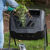[堆肥桶]宜杰160L戶外庭院可轉動堆肥桶廚余發酵漚肥箱通氣有氧花園堆肥箱