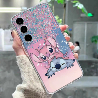 Phone Case: DISNEY Stitch Angel Sequins Cartoon Cute Phone Case for Samsung Galaxy S25/S24/S23/S22/S