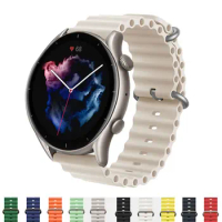 Ocean Silicone Strap For Amazfit GTR 3 Pro Watch Band Wrist Strap For Huami Amazfit GTR 4/3/2/2e/47mm/Stratos 3/2s Bracelet