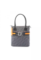 Christian Dior Pre-Loved Christian Dior Flight Line Trotter Handbag tote bag denim leather Indigo bl