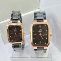 Jam tangan Mirete original couple rantai segi analog stainless