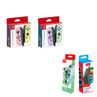 【Nintendo 任天堂】新色上市 Switch Joy-con 原廠手把+副廠 蟒蛇四充 充電底座(紫綠 粉黃 台灣公司貨)